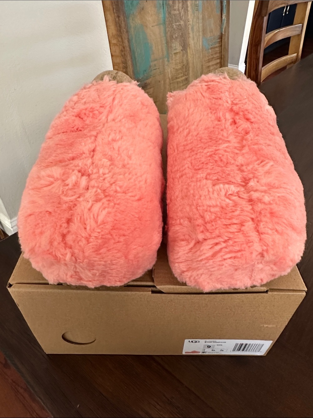 UGG FUZZ SUGAR Coral Shearling Slip-On Clog